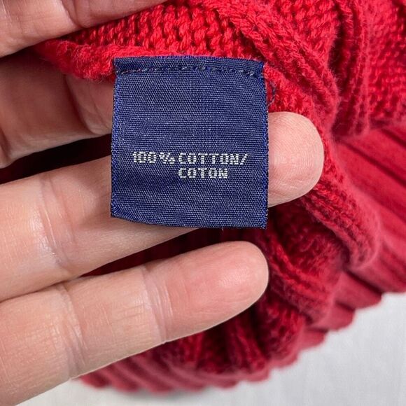 Ralph Lauren Golf Red Long Sleeve Cable Knit Cotton Pullover Sweater Size Large - Picture 4 of 9